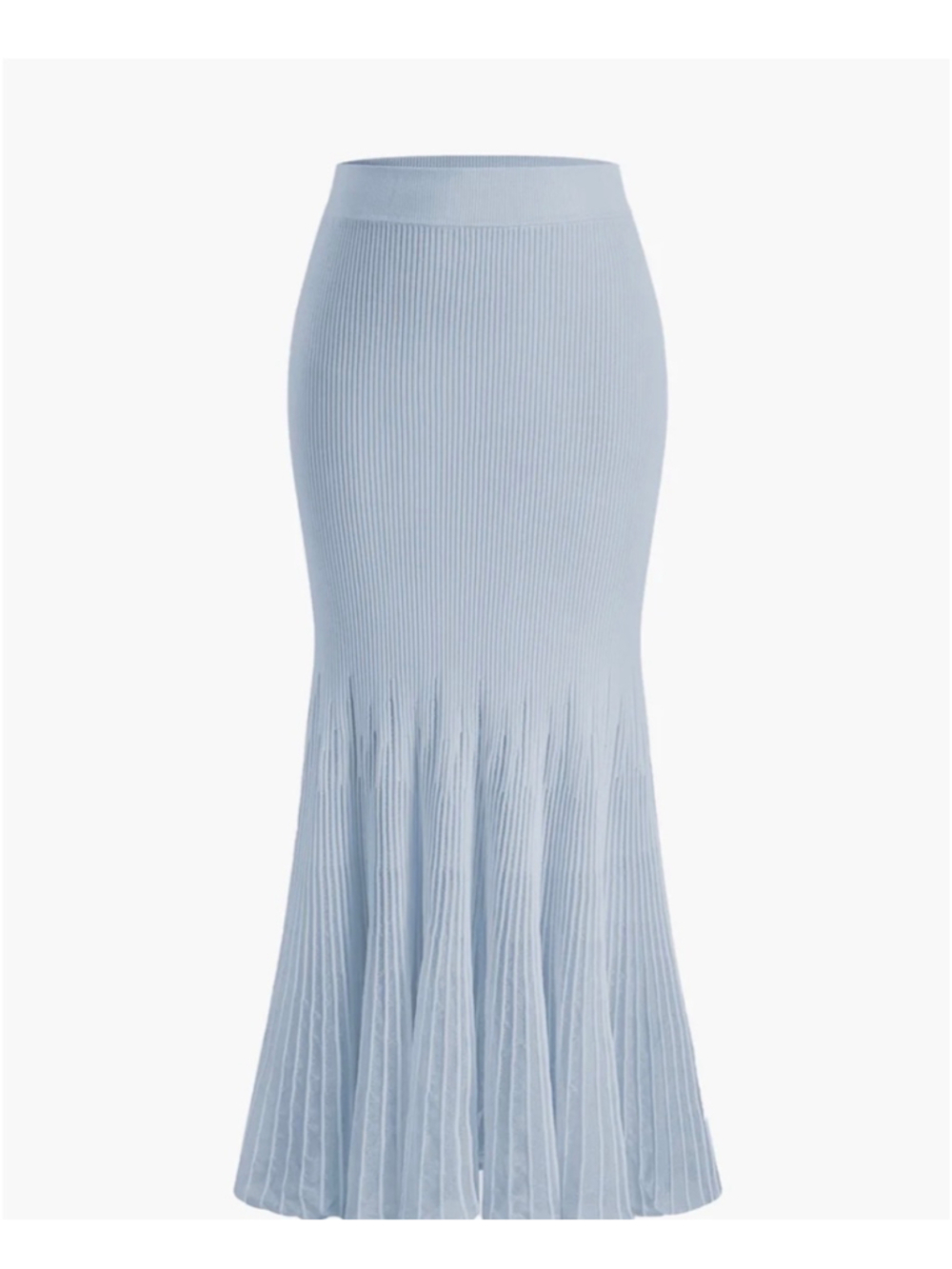 Commense Ribbed Knit Mermaid Fishtail Skirt M Sheer Panel Ballet Coquette